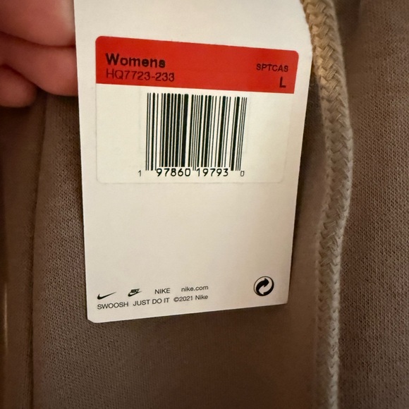 Women Nike Brown Sweatpants with White Logo - Picture 3 of 4